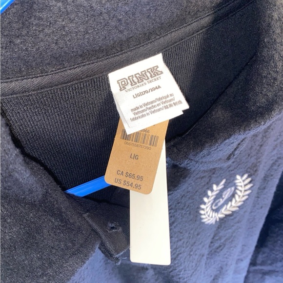 VICTORIA SECRET PINK REVERSE FLEECE CROPPED POLO SWEATSHIRT - Picture 4 of 12